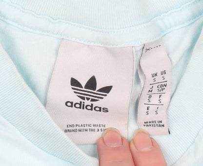 Womens UK Size S adidas Blue Basic T-Shirt