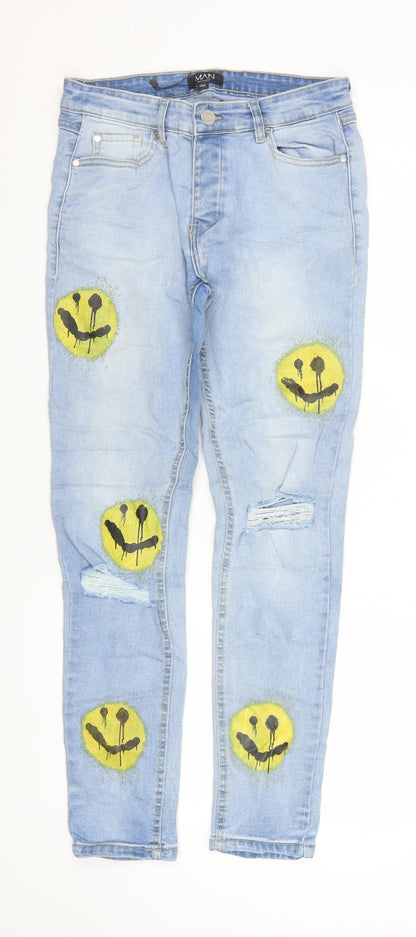 Mens UK Size 30 boohooMAN Slim Fit Skinny Blue Jeans