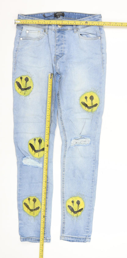 Mens UK Size 30 boohooMAN Slim Fit Skinny Blue Jeans