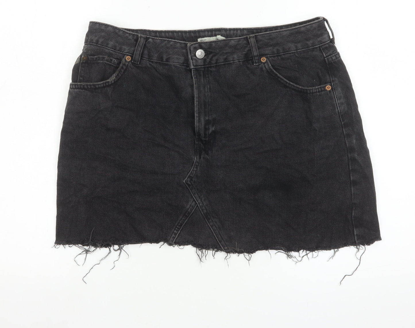 Womens UK Size 16 Topshop Mini Denim Skirt