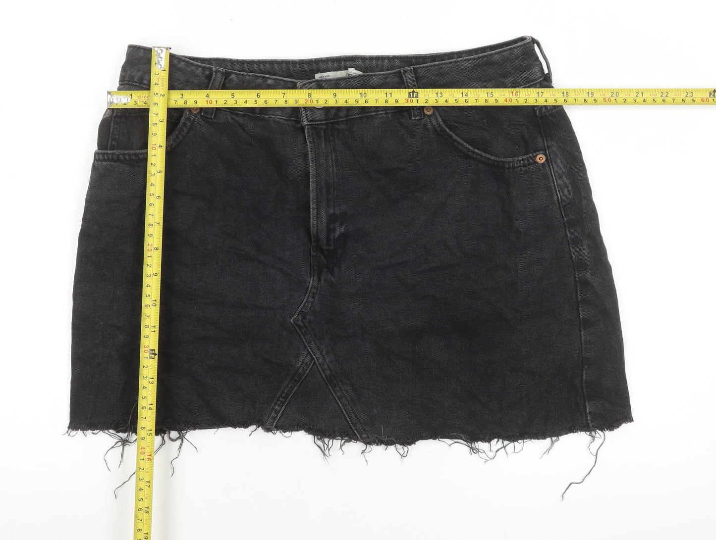 Womens UK Size 16 Topshop Mini Denim Skirt