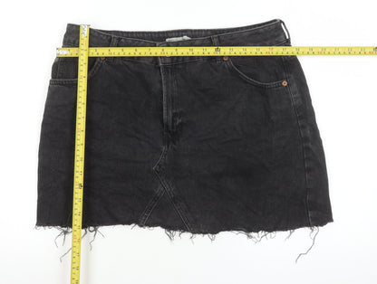 Womens UK Size 16 Topshop Mini Denim Skirt