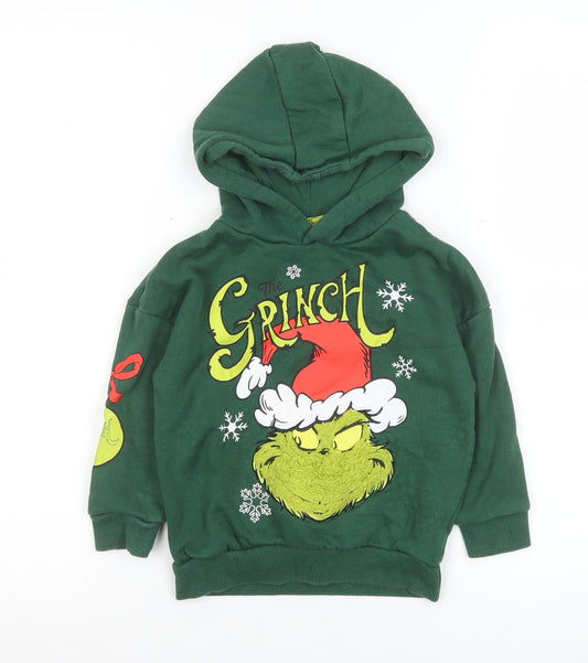 Boys UK Size 3-4 Years Primark Green Pullover Hoodie