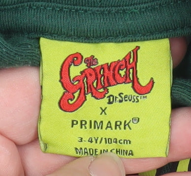 Boys UK Size 3-4 Years Primark Green Pullover Hoodie