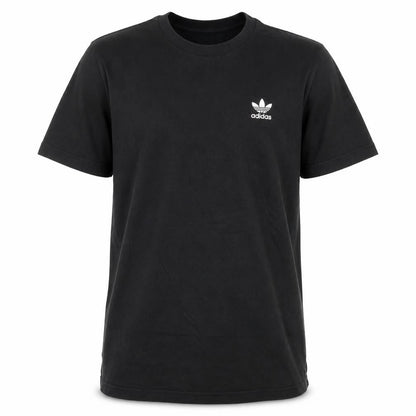 Front view of Adidas Men's Black Cotton Crew Neck Short Sleeve T-Shirt, size M