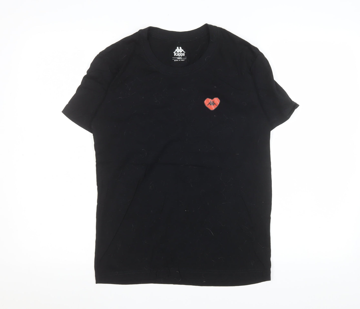 Womens UK Size XS Kappa Black Basic T-Shirt