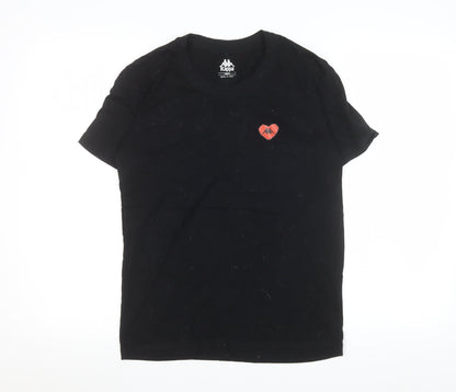 Womens UK Size XS Kappa Black Basic T-Shirt
