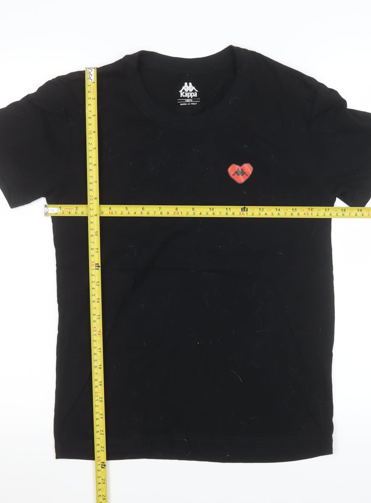Womens UK Size XS Kappa Black Basic T-Shirt