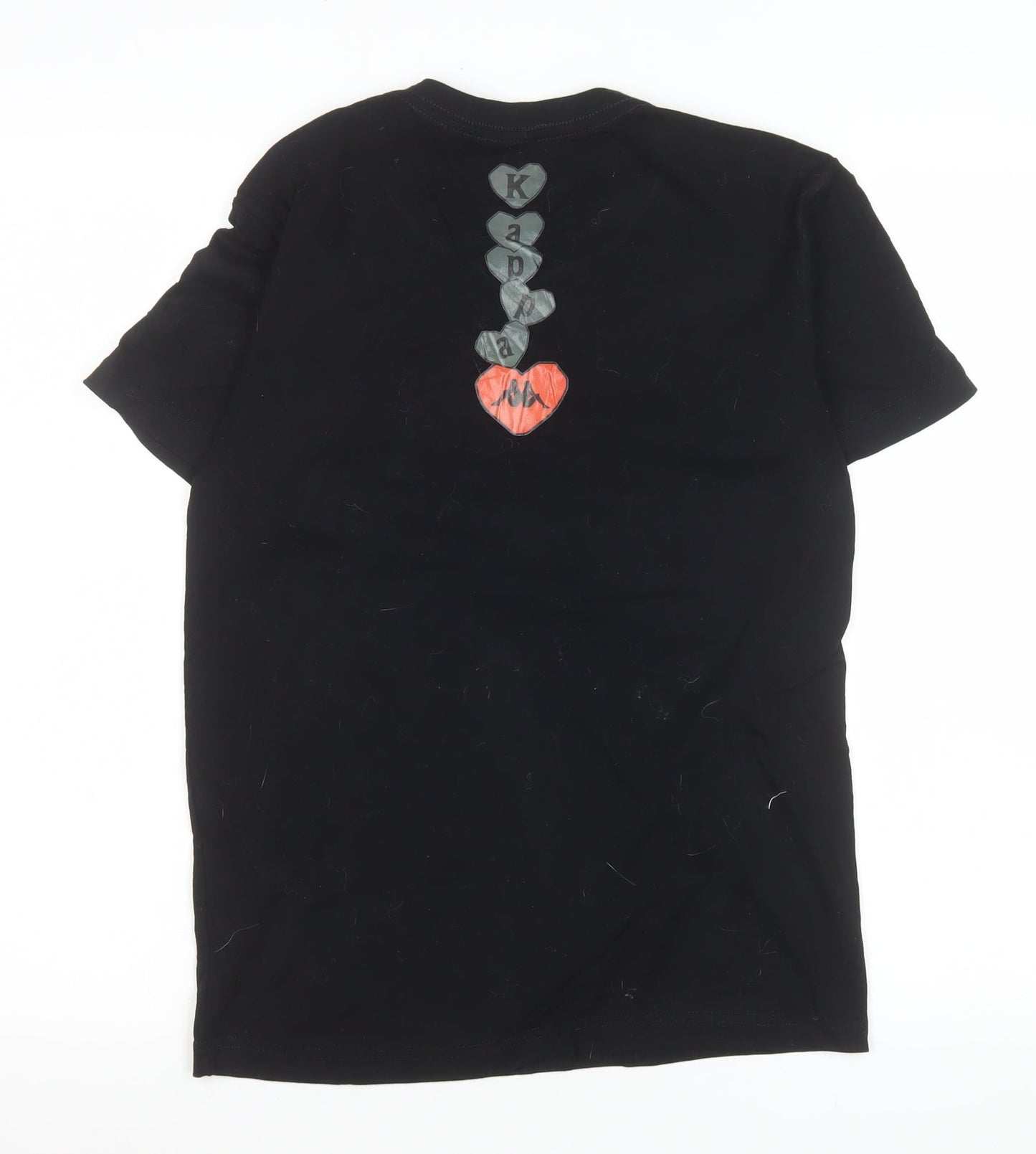Womens UK Size XS Kappa Black Basic T-Shirt