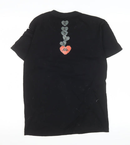 Womens UK Size XS Kappa Black Basic T-Shirt