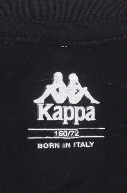 Womens UK Size XS Kappa Black Basic T-Shirt