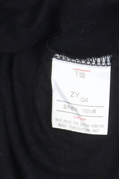 Womens UK Size XS Kappa Black Basic T-Shirt
