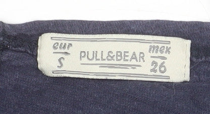 Womens UK Size S Pull&Bear Grey Basic T-Shirt