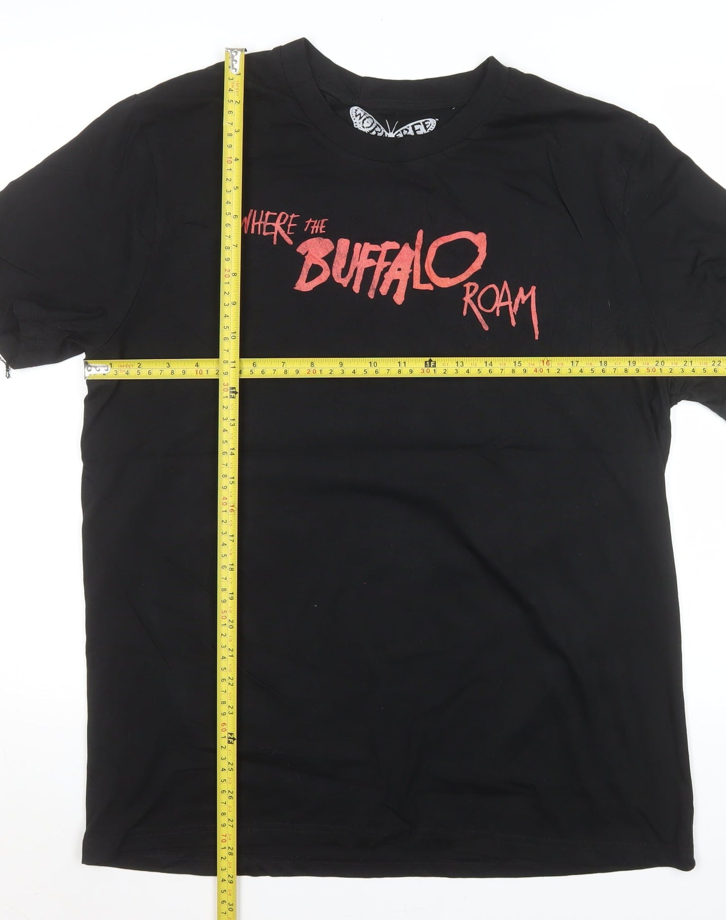 Mens UK Size L Worn Free Black  T-Shirt