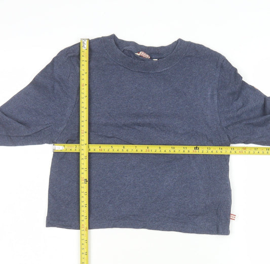 Womens UK Size 12 Superdry Blue Cropped T-Shirt