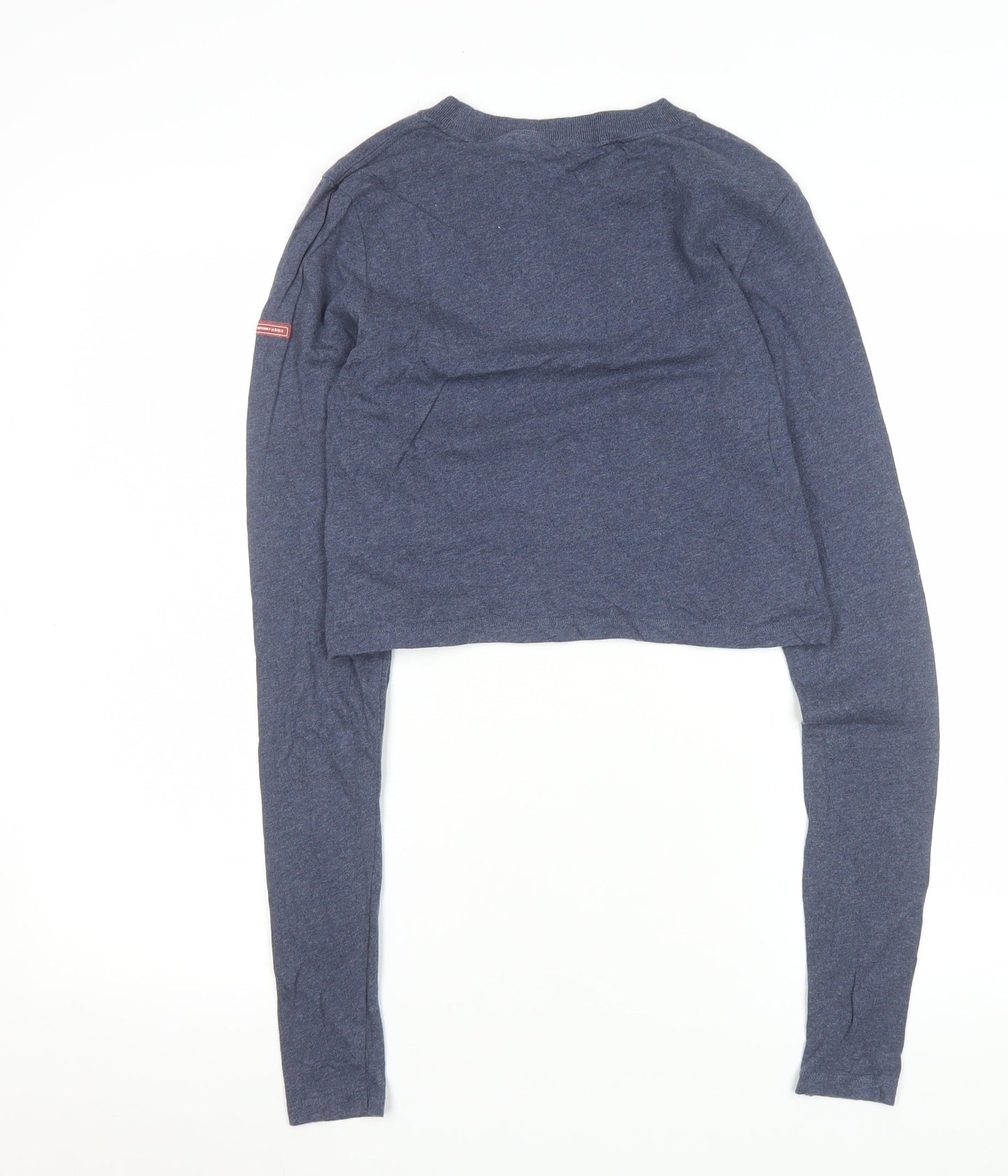 Womens UK Size 12 Superdry Blue Cropped T-Shirt