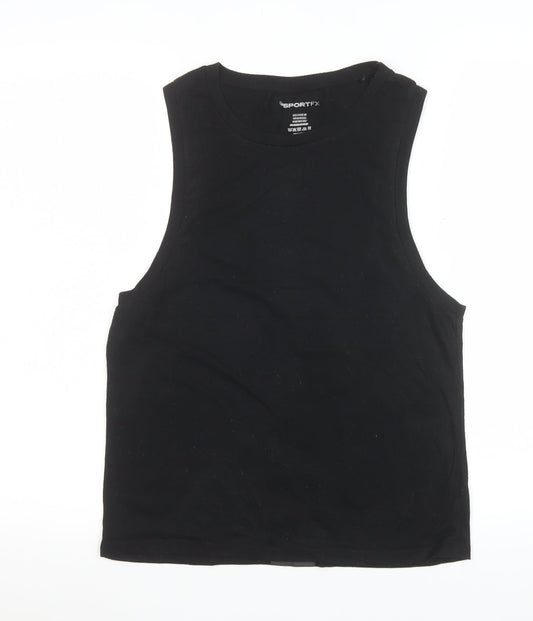 Womens UK Size 8 SPORTFX Black Gym & Training Yoga Running & Jogging Tank