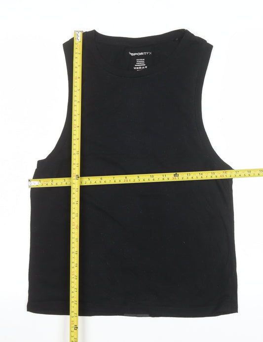 Womens UK Size 8 SPORTFX Black Gym & Training Yoga Running & Jogging Tank