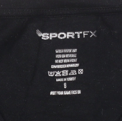 Womens UK Size 8 SPORTFX Black Gym & Training Yoga Running & Jogging Tank
