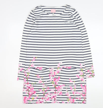 Joules Women’s Multicoloured Size 12 Striped Floral Long Sleeve Tunic Top