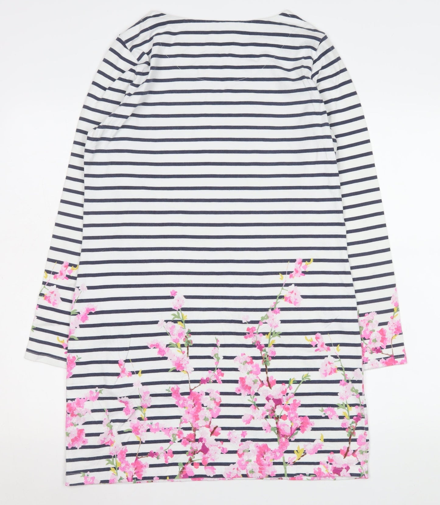 Joules Women’s Multicoloured Size 12 Striped Floral Long Sleeve Tunic Top