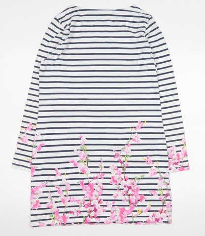 Joules Women’s Multicoloured Size 12 Striped Floral Long Sleeve Tunic Top