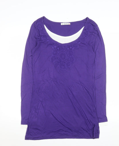 Womens UK Size 14 Kaleidoscope Purple Tunic Blouse