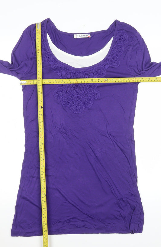 Womens UK Size 14 Kaleidoscope Purple Tunic Blouse