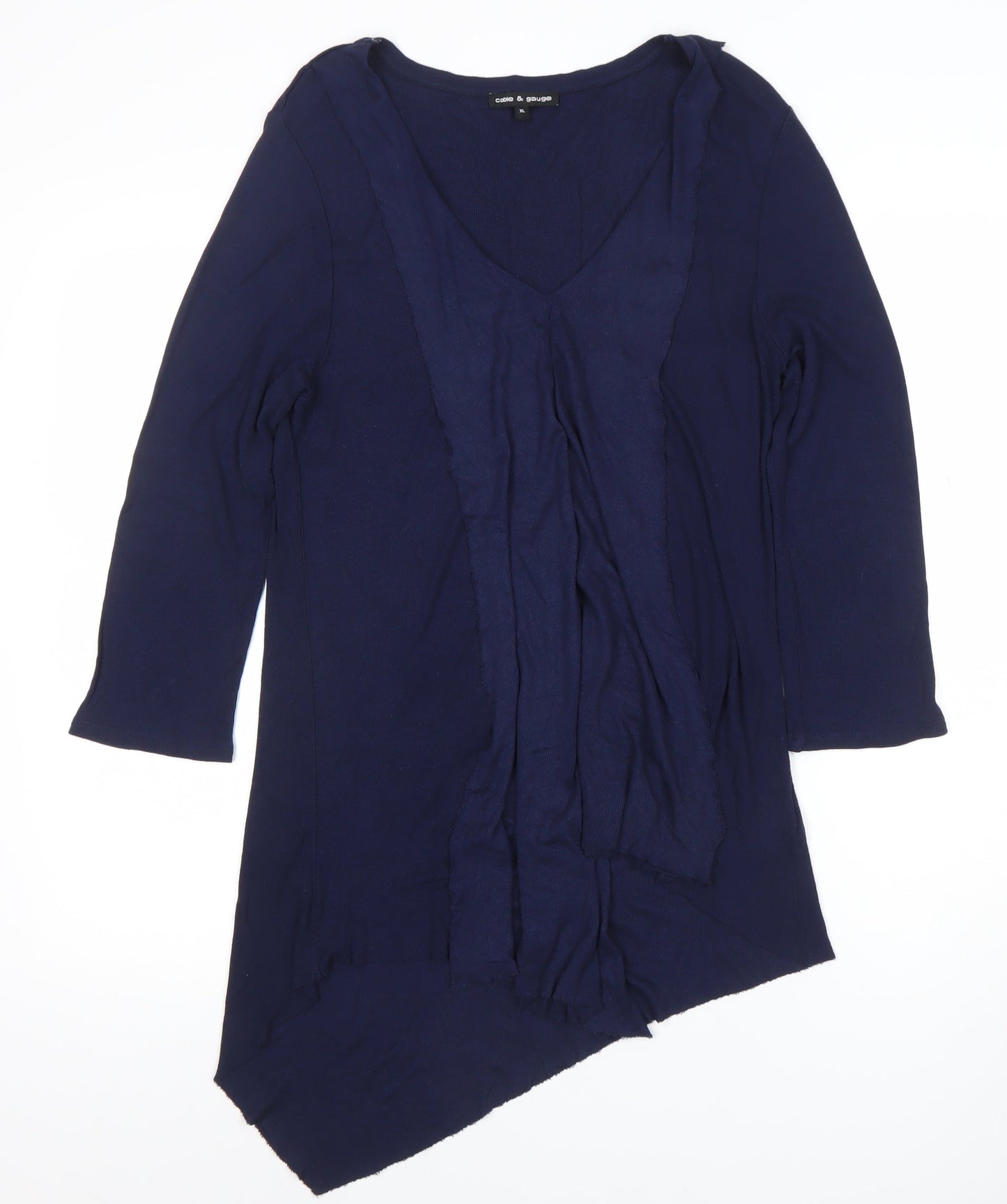 Womens UK Size XL Cable & Gauge Blue Tunic Blouse
