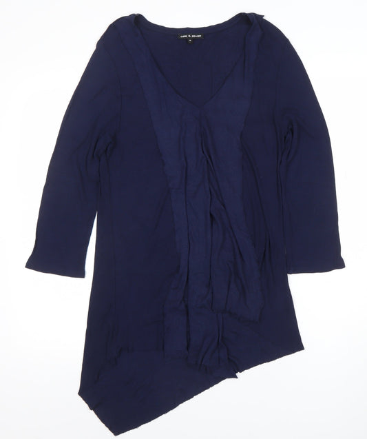 Womens UK Size XL Cable & Gauge Blue Tunic Blouse