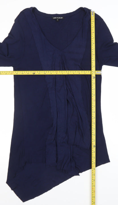 Womens UK Size XL Cable & Gauge Blue Tunic Blouse