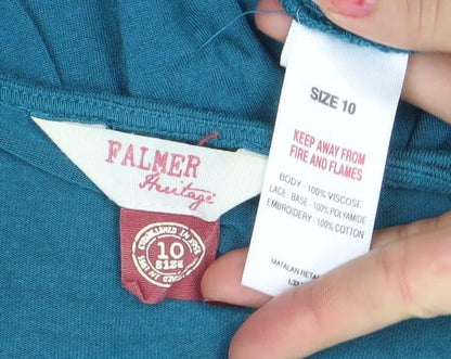 Womens UK Size 10 Palmer Blue Tunic Blouse