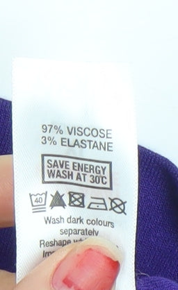 Womens UK Size XL Wallis Purple Cropped Blouse