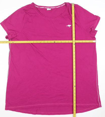 Womens UK Size 16 KangaROOS Pink Basic T-Shirt