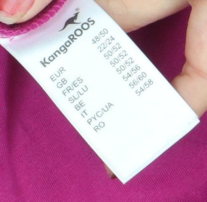 Womens UK Size 16 KangaROOS Pink Basic T-Shirt