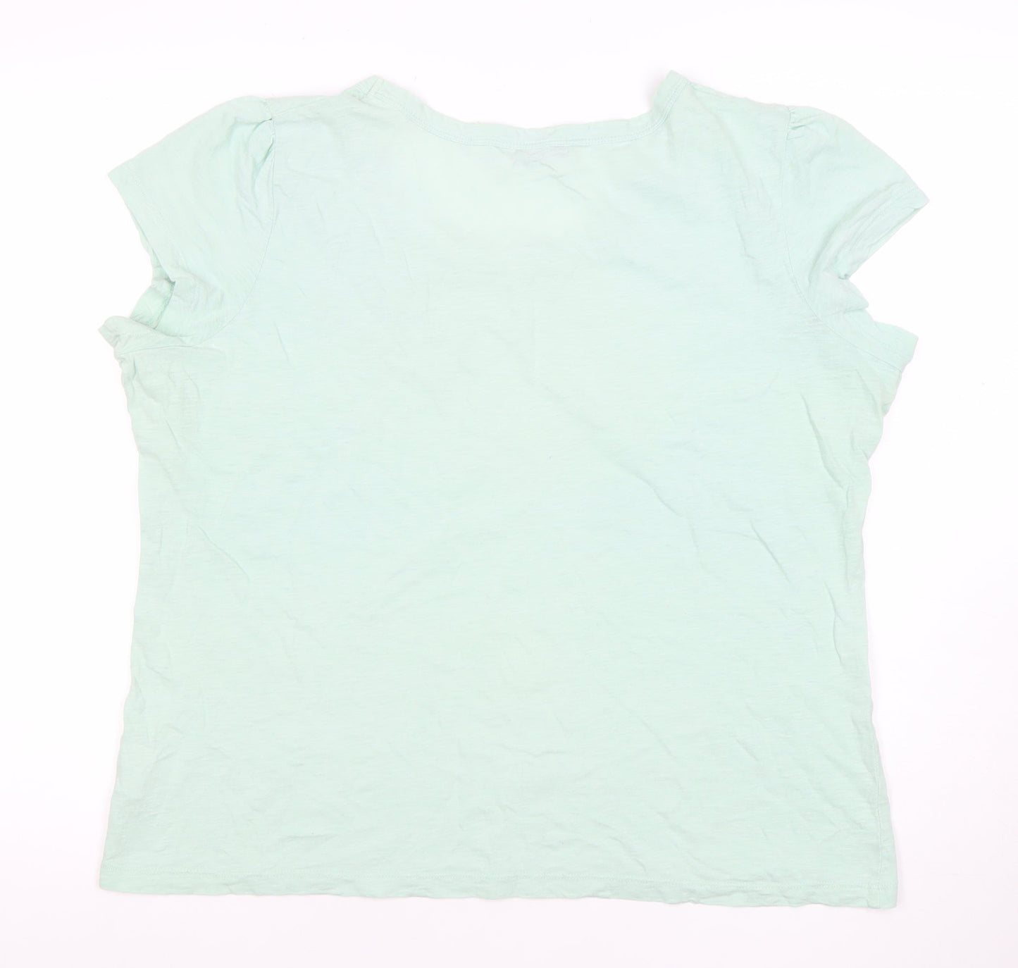 Womens UK Size 18-20 Style by EWM Green Basic T-Shirt