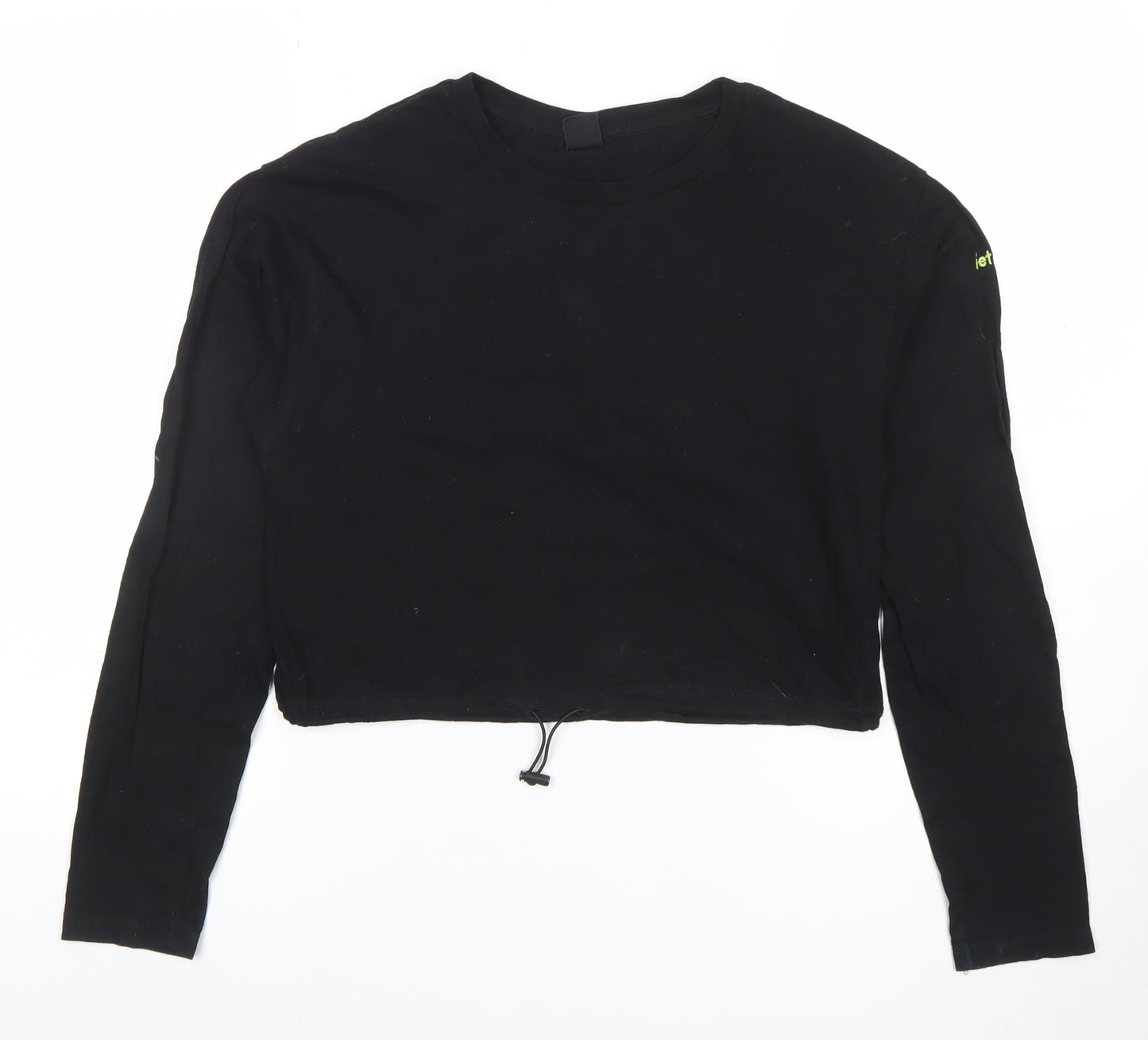 Womens UK Size S Urban Outfitters Black Cropped T-Shirt
