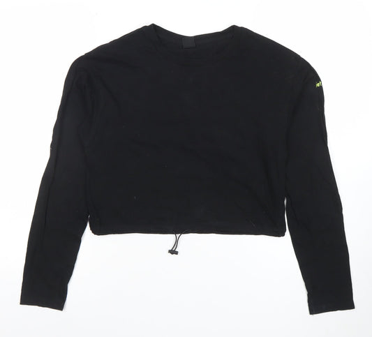 Womens UK Size S Urban Outfitters Black Cropped T-Shirt