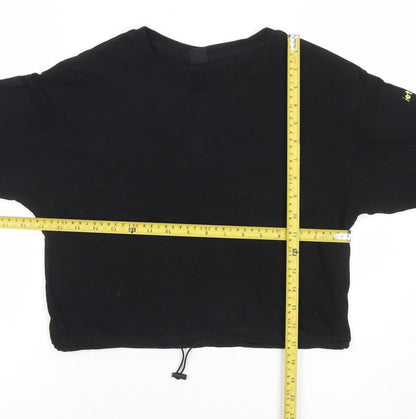 Womens UK Size S Urban Outfitters Black Cropped T-Shirt