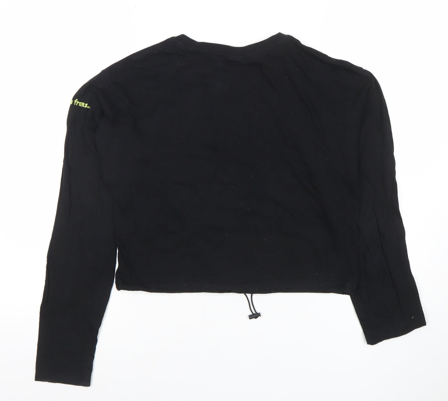 Womens UK Size S Urban Outfitters Black Cropped T-Shirt