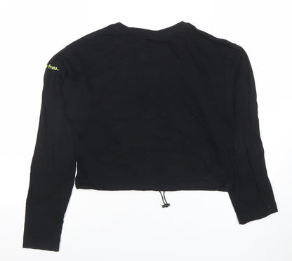 Womens UK Size S Urban Outfitters Black Cropped T-Shirt