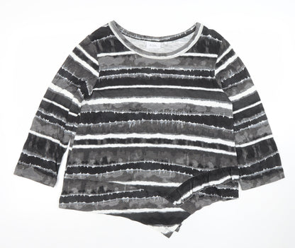 Womens UK Size S FOIL Grey Basic T-Shirt