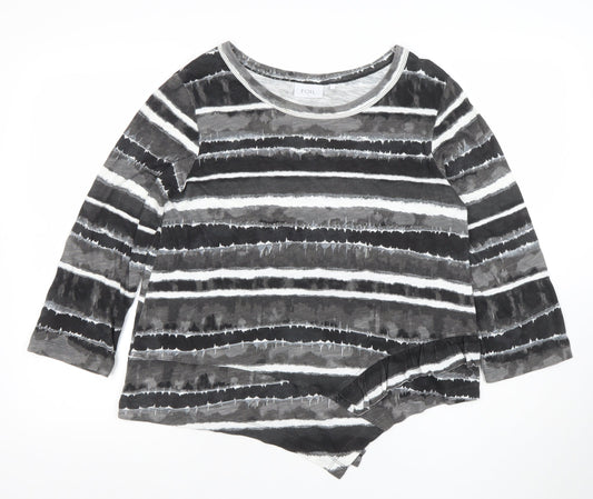 Womens UK Size S FOIL Grey Basic T-Shirt