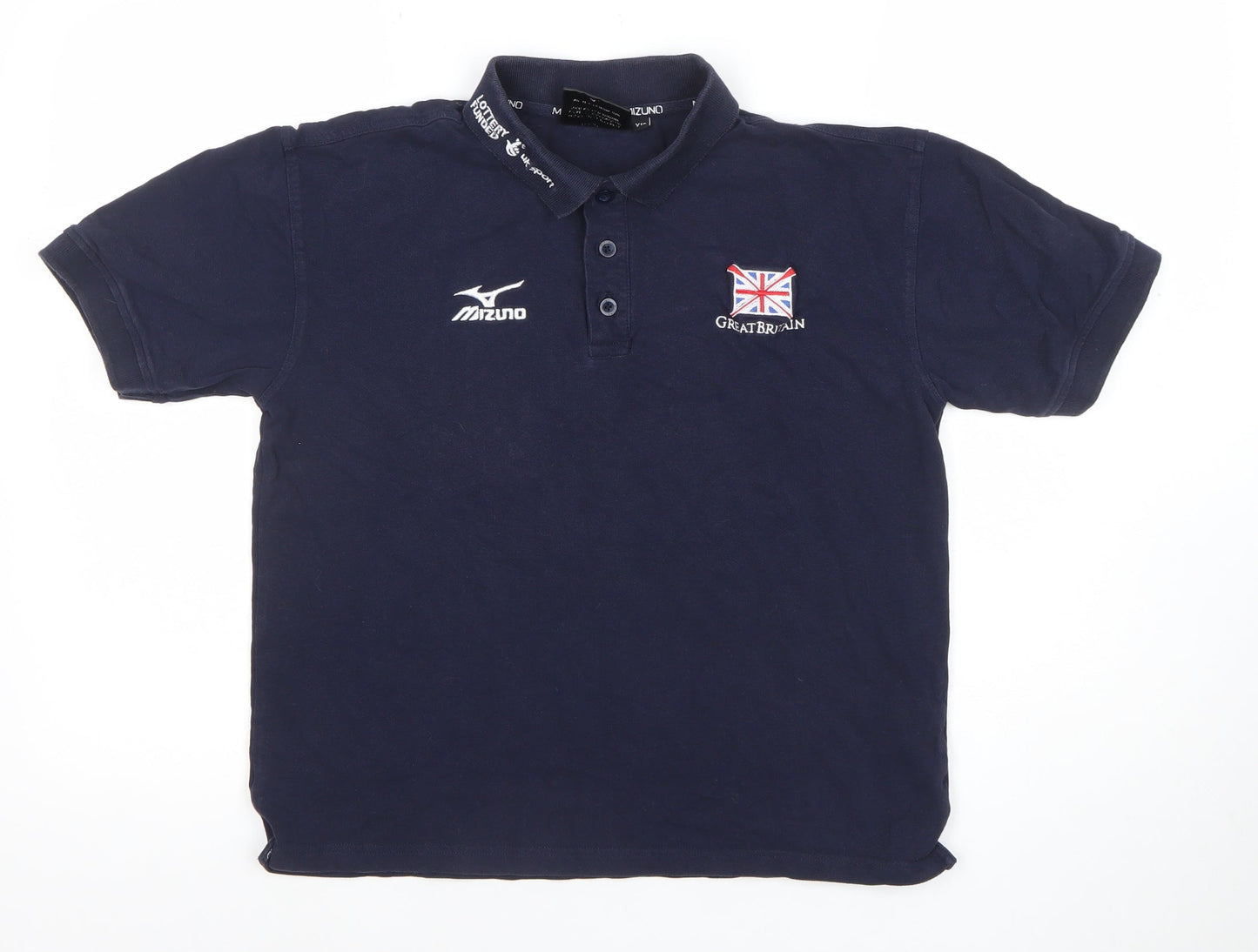 Boys UK Size 12 Years Mizuno Blue Basic Polo