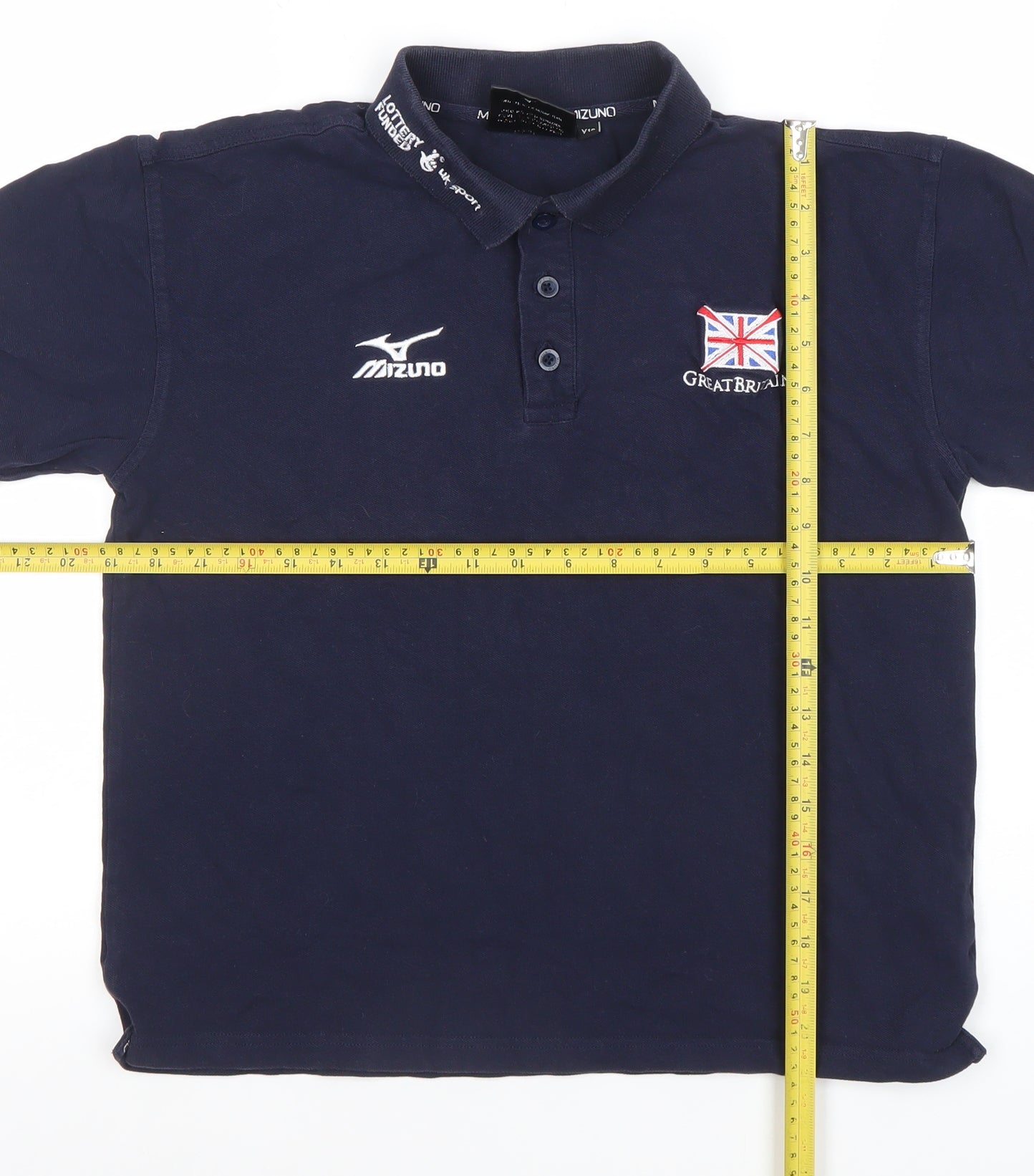 Boys UK Size 12 Years Mizuno Blue Basic Polo