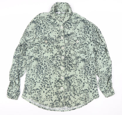 Womens UK Size 6 NEXT Green Classic Button-Up