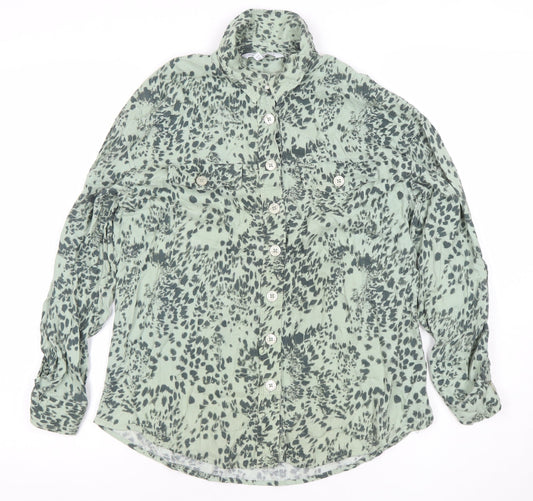 Womens UK Size 6 NEXT Green Classic Button-Up