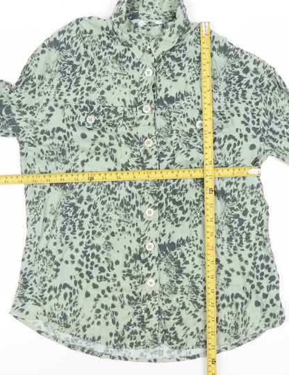 Womens UK Size 6 NEXT Green Classic Button-Up