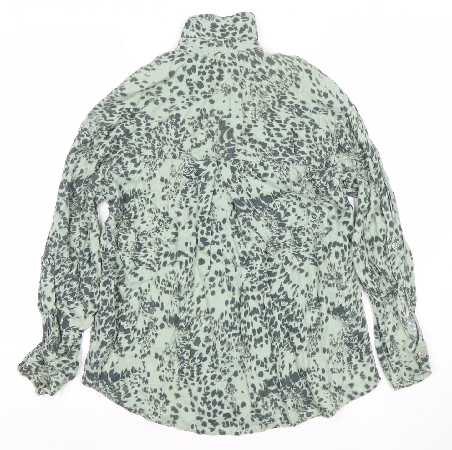Womens UK Size 6 NEXT Green Classic Button-Up