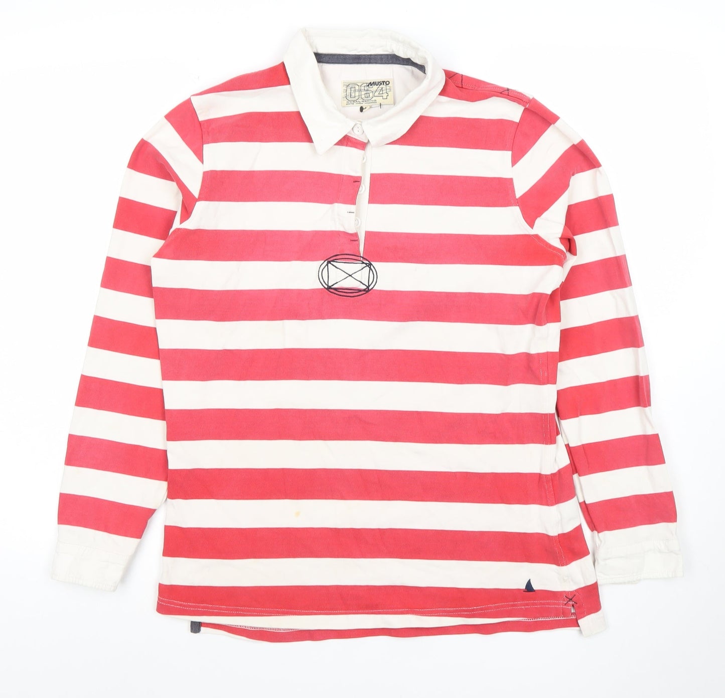 Womens UK Size 14 MUSTO Red Rugby Polo